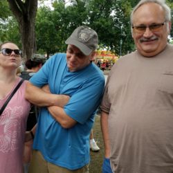 Obviously only one of us needed to stand in line for the cookies so behold!  My body guards :D