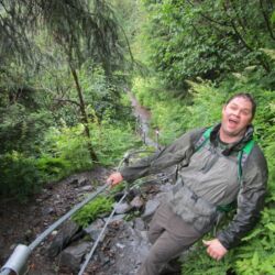 Mendenhall glacier trail railing