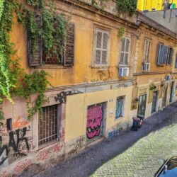 This alley turns into a terrific restaurant at night. Alley